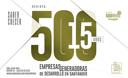 Hemos sido reconocidos como una de las 500 Empresas Generadoras de Desarrollo en Santander